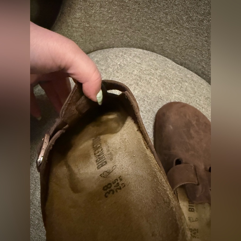 Birkenstock Dark Brown Boston Oiled Leather Clogs - size 38 - Picture 7 of 15